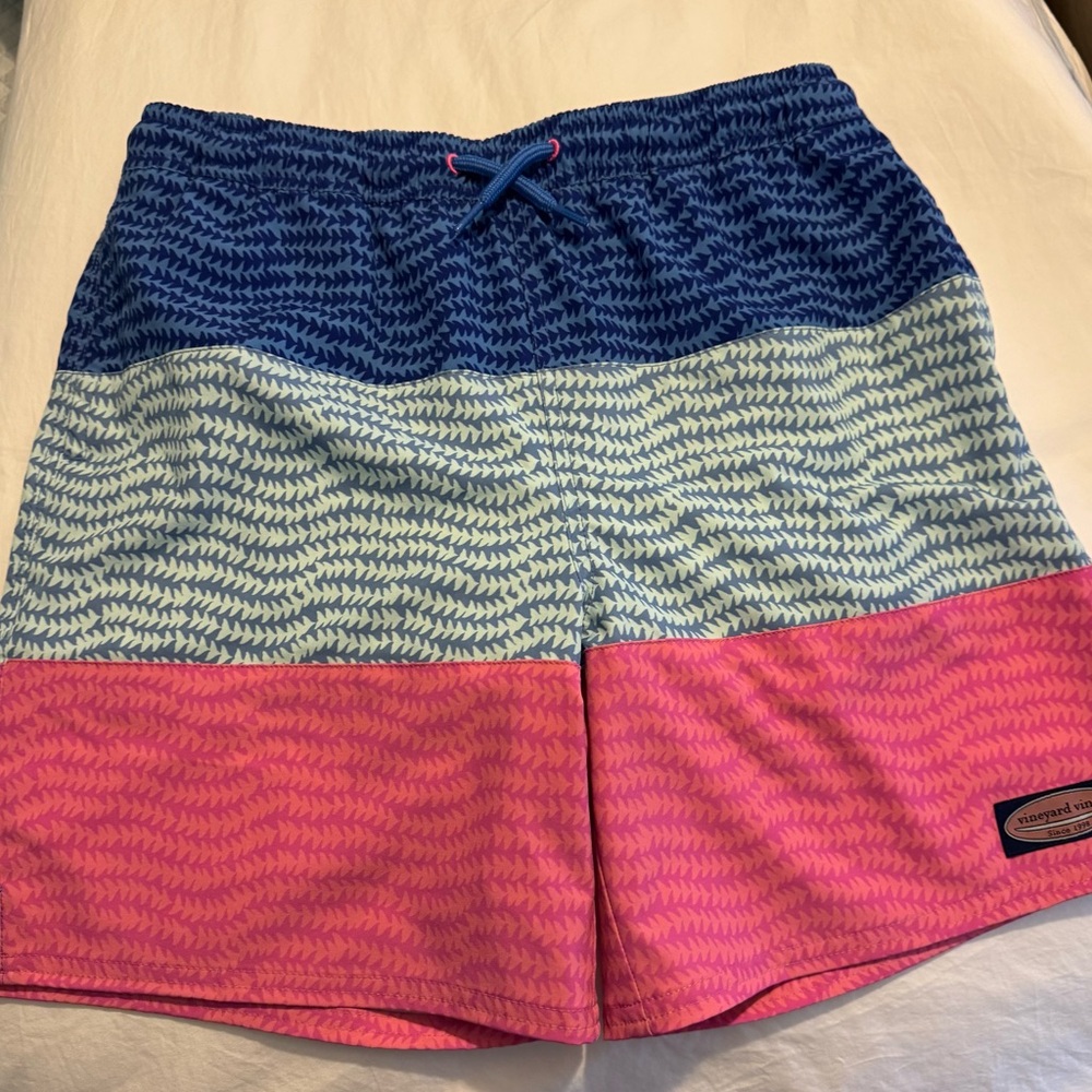 Vineyard Vines Kids Swim Trunks - Blue and Pink